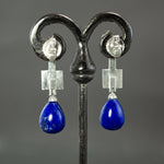 Lapis Drop Culet Earrings