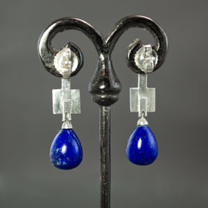 Lapis Drop Culet Earrings