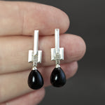 Onyx Drop Culet Earrings