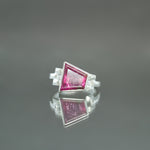 Pink Tourmaline Asymmetrical Culet Ring - Size 5.75