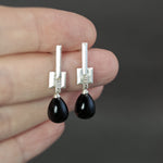 Onyx Drop Culet Earrings