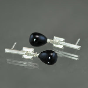 Onyx Drop Culet Earrings