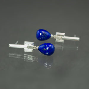 Lapis Drop Culet Earrings