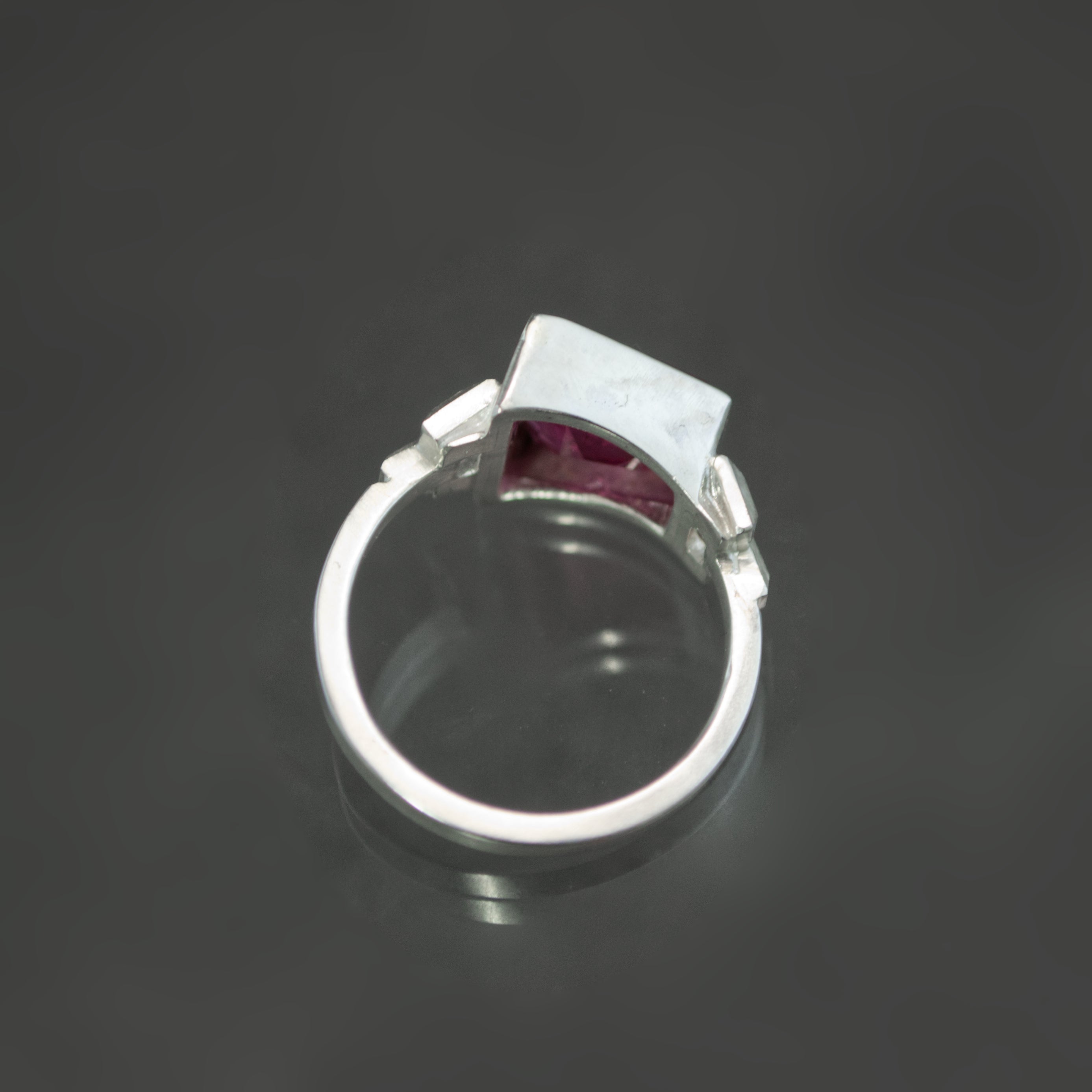 Pink Tourmaline Asymmetrical Culet Ring - Size 5.75