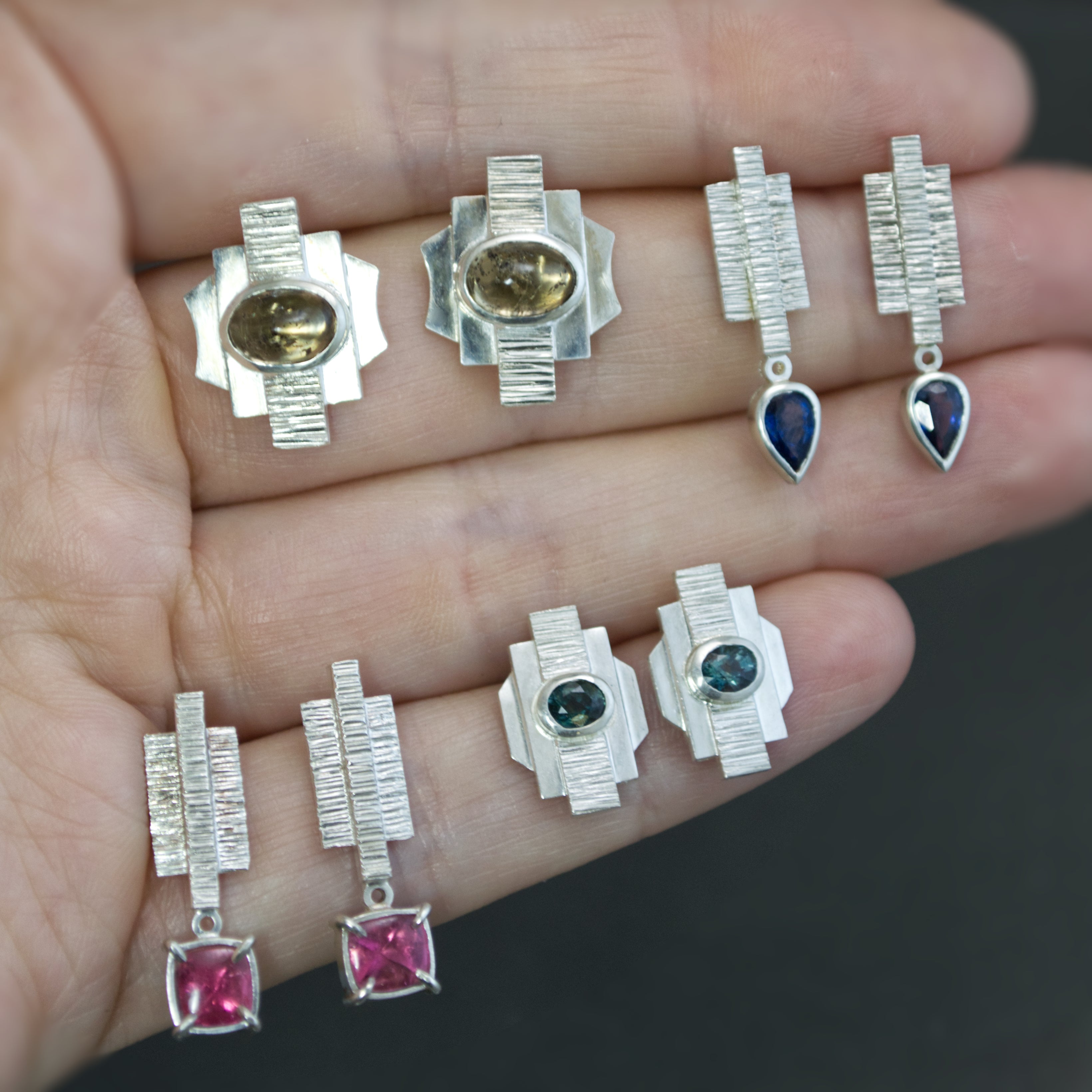 Garnet Sconce Earrings