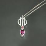 Pink Tourmaline and Zircon Linear Necklace