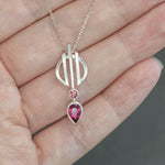 Pink Tourmaline and Zircon Linear Necklace