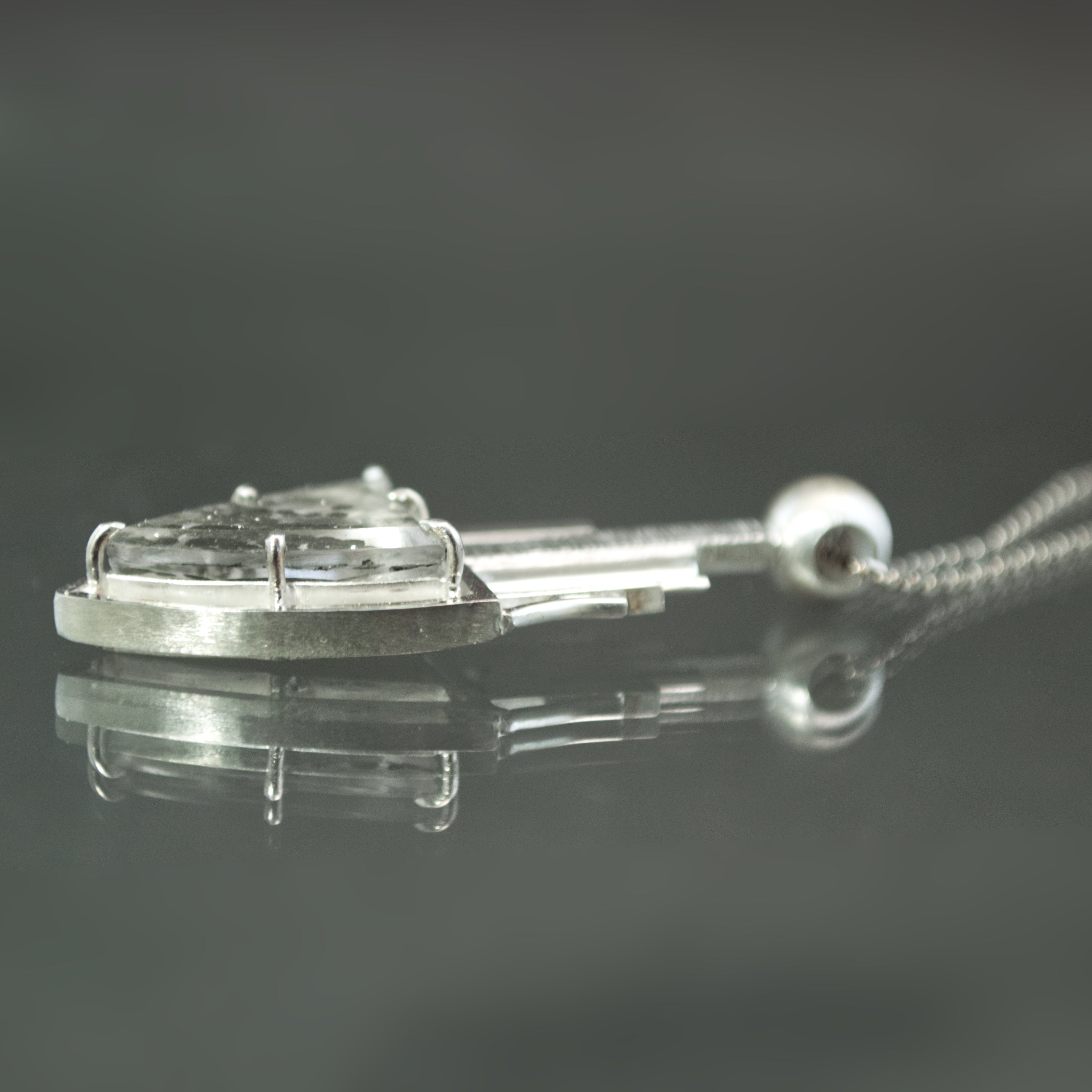 Pyrite in Quartz Deco Skyline Pendant