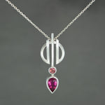 Pink Tourmaline and Zircon Linear Necklace