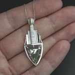 Pyrite in Quartz Deco Skyline Pendant