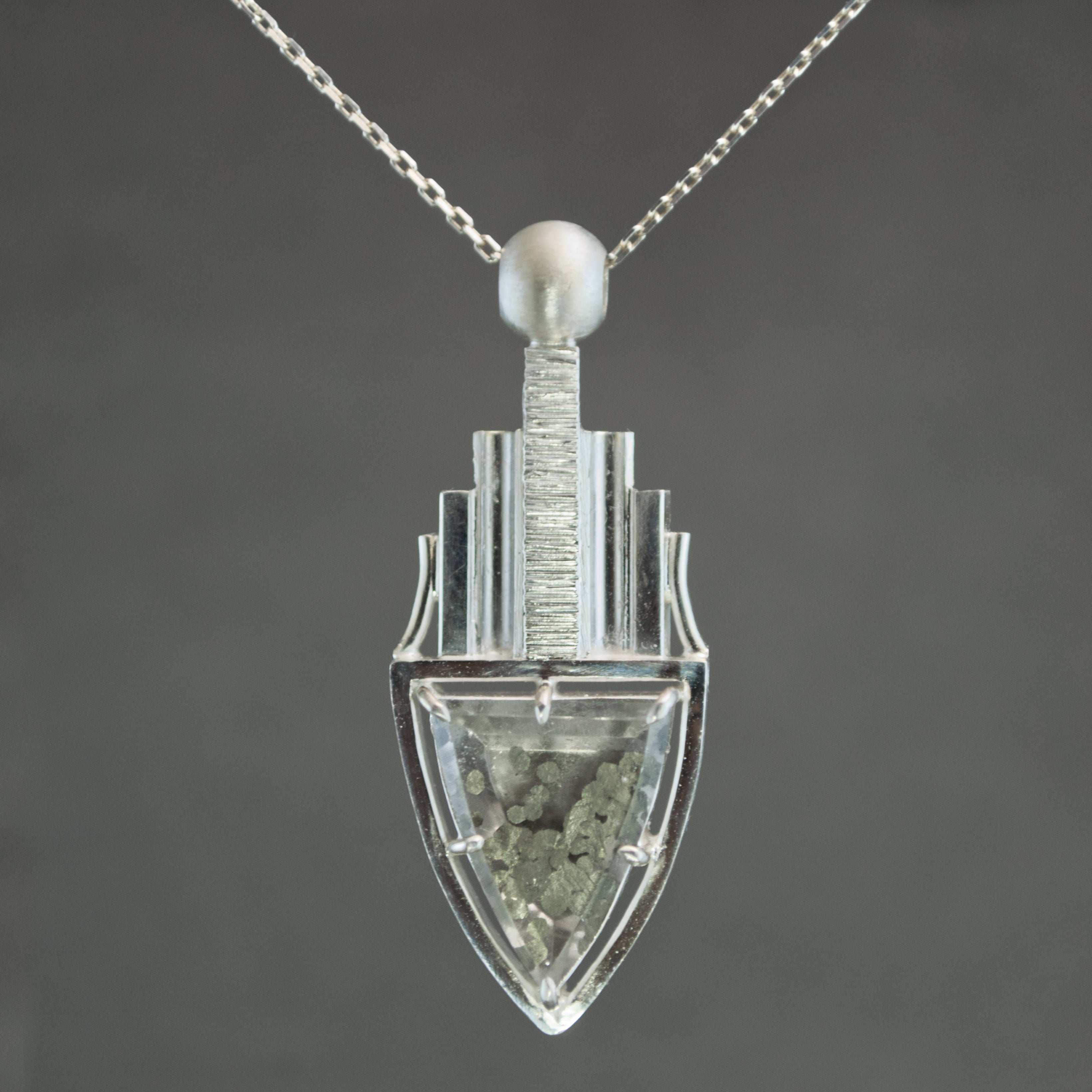 Pyrite in Quartz Deco Skyline Pendant
