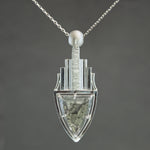 Pyrite in Quartz Deco Skyline Pendant