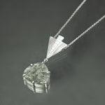 Pyrite in Quartz Deco Fan Pendant