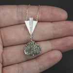 Pyrite in Quartz Deco Fan Pendant