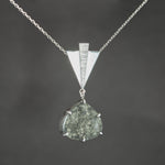 Pyrite in Quartz Deco Fan Pendant