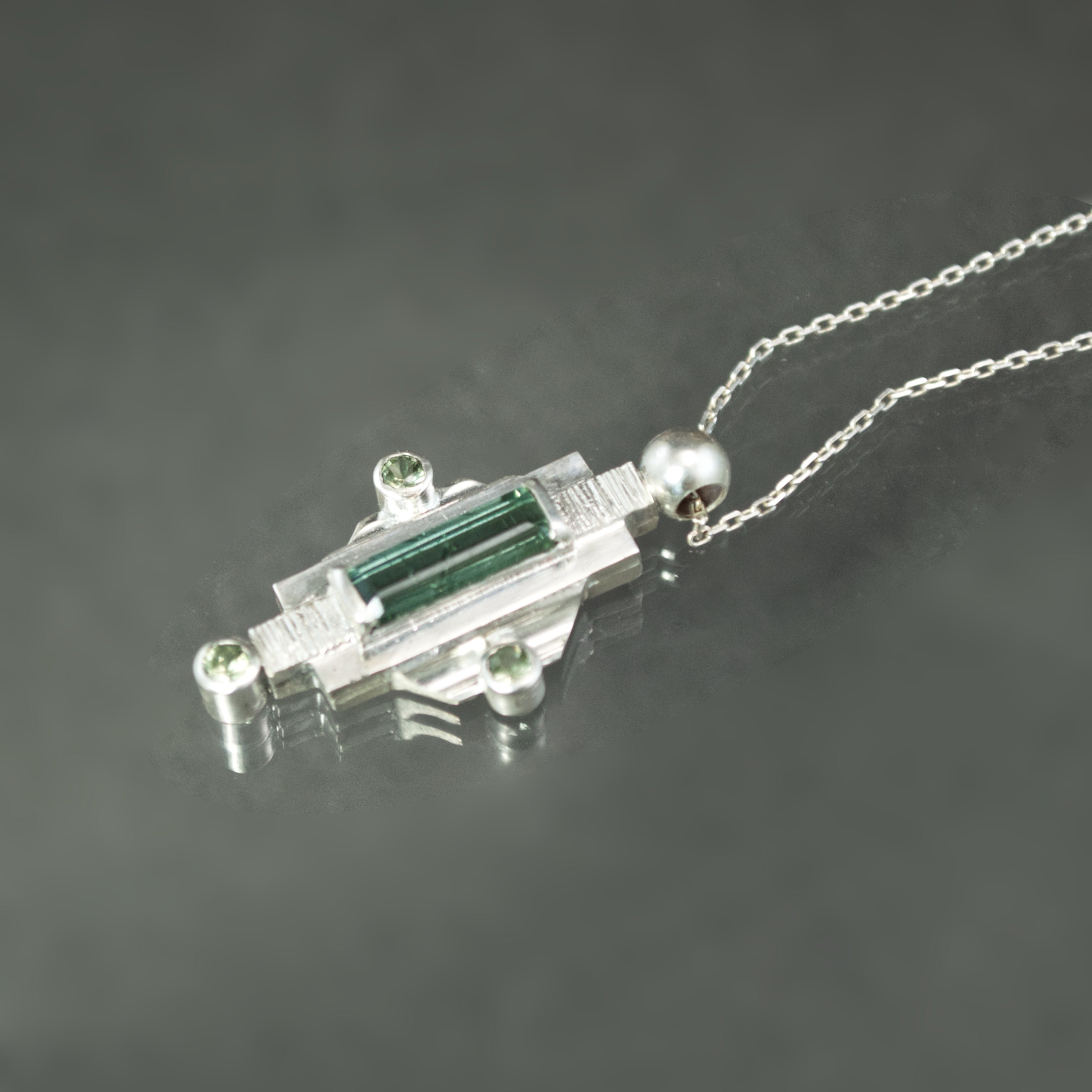 Tourmaline and Sapphire Sconce Pendant
