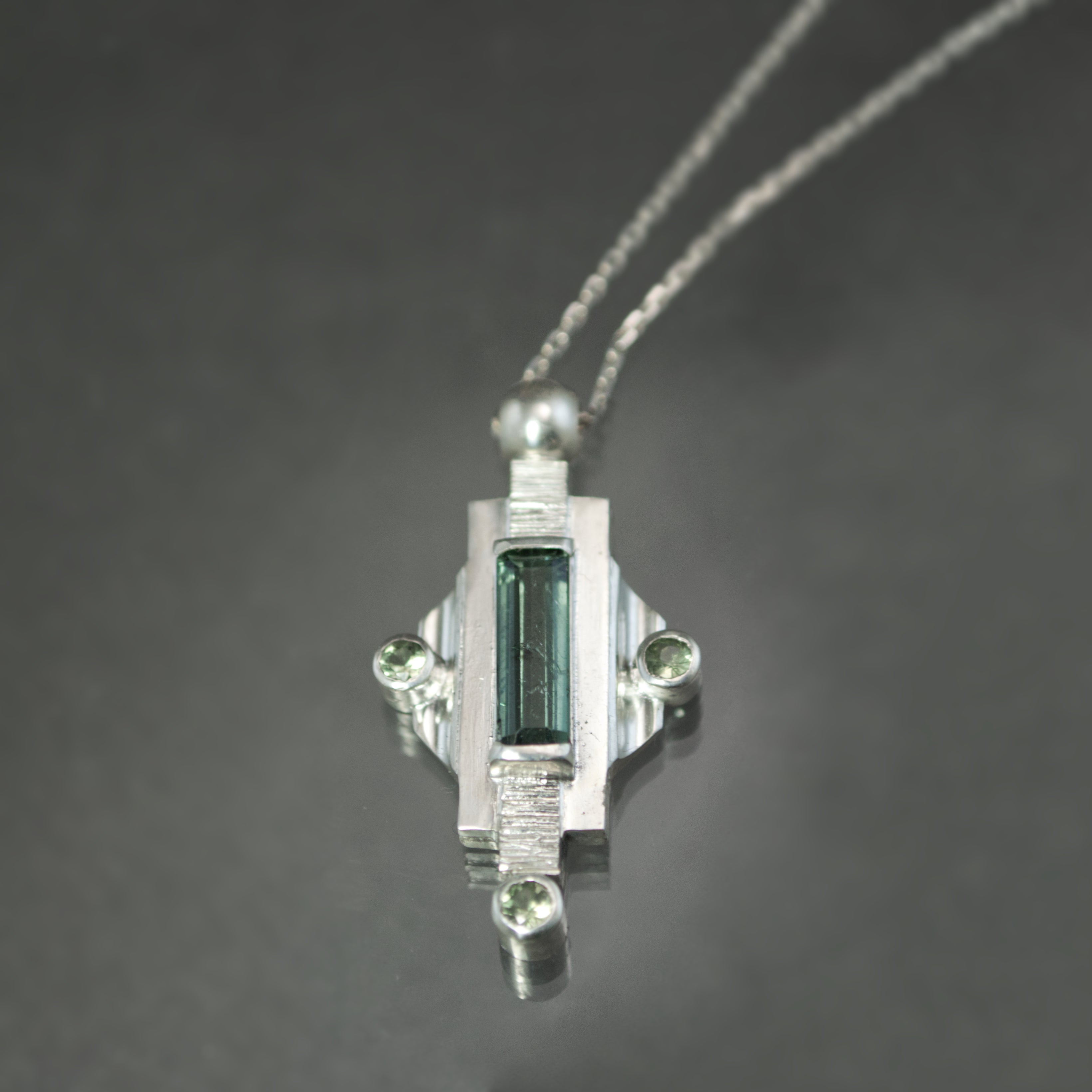 Tourmaline and Sapphire Sconce Pendant
