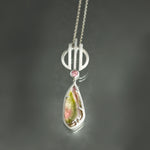 Watermelon Tourmaline Linear Necklace
