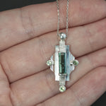 Tourmaline and Sapphire Sconce Pendant