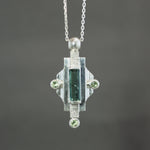 Tourmaline and Sapphire Sconce Pendant