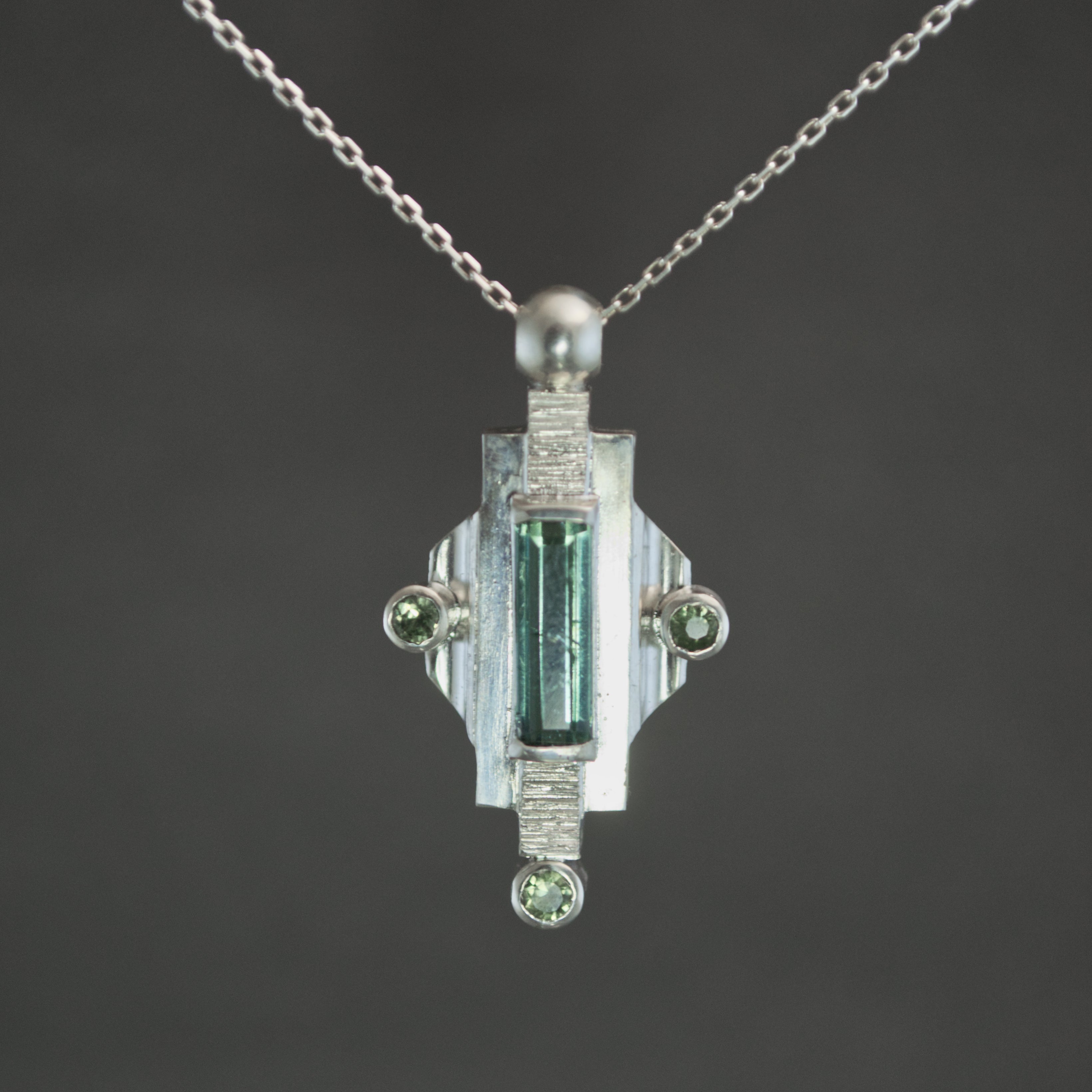 Tourmaline and Sapphire Sconce Pendant