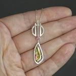 Watermelon Tourmaline Linear Necklace
