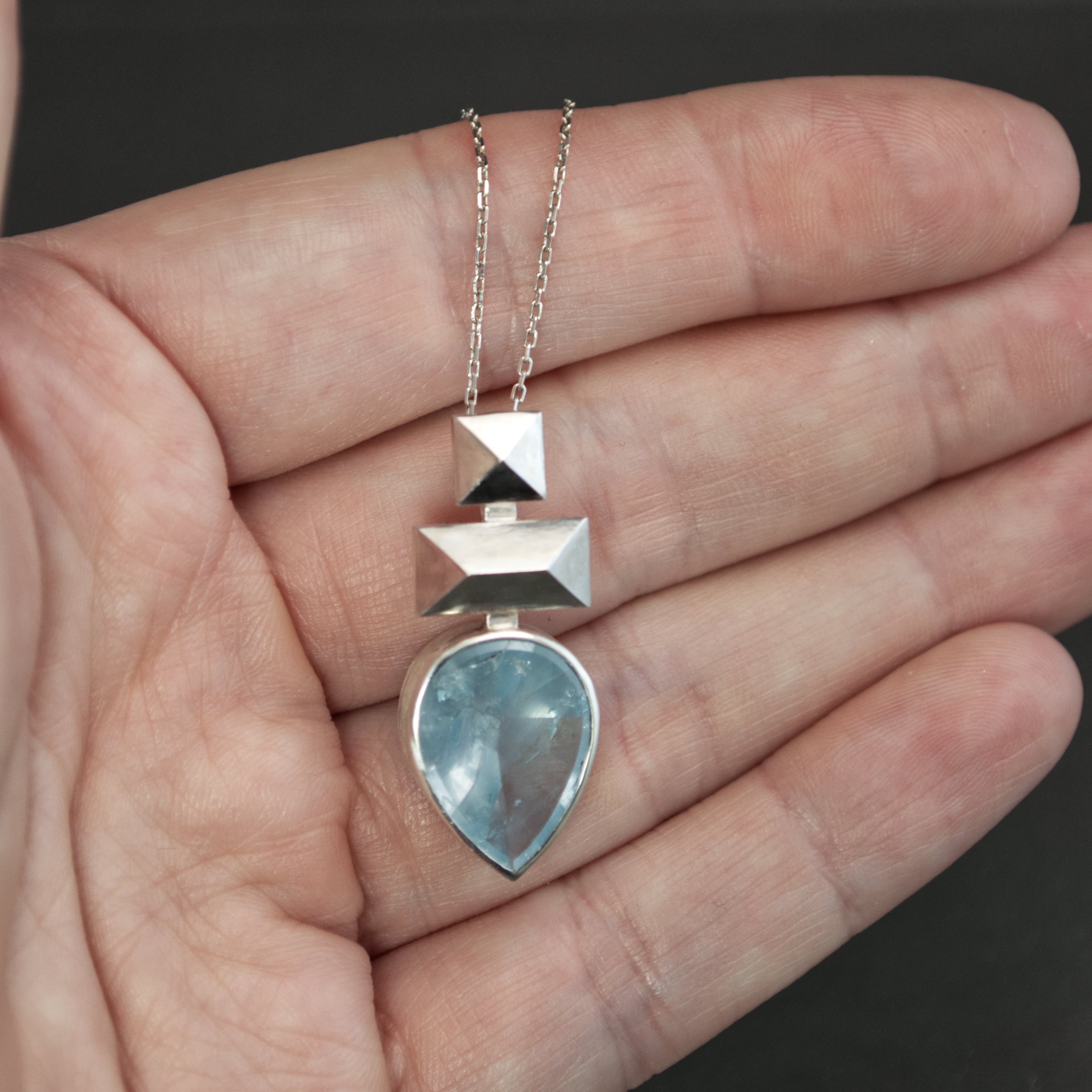 Aquamarine Frusta Tall Ship Pendant