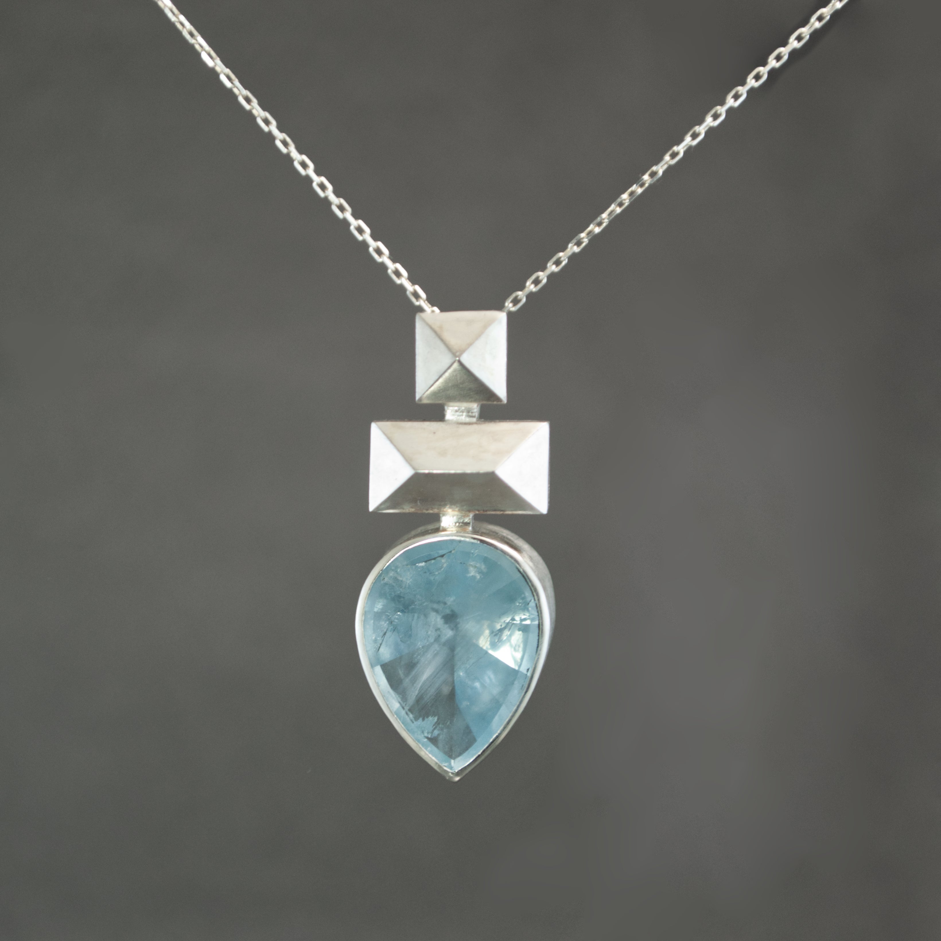 Aquamarine Frusta Tall Ship Pendant