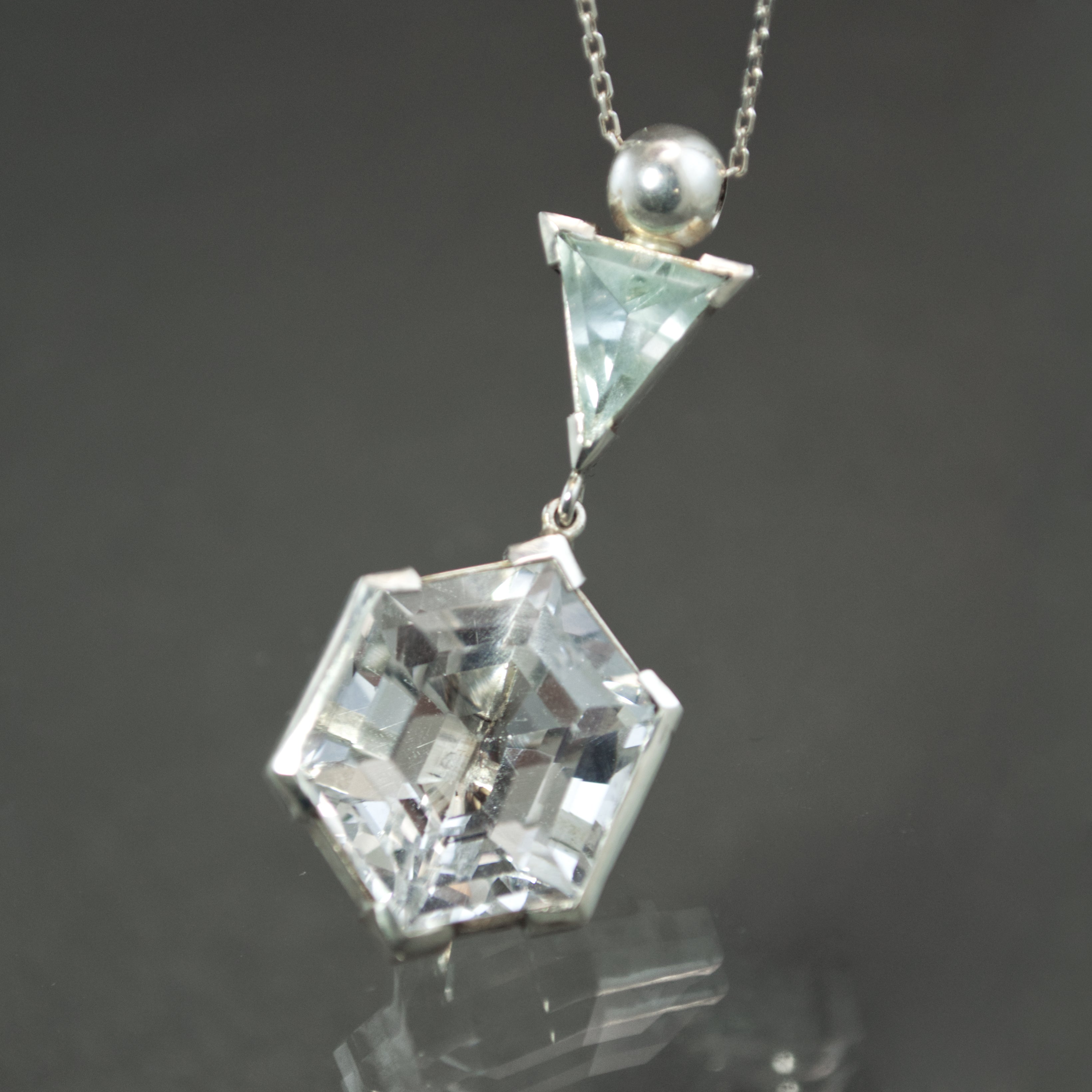 Aquamarine and Rock Crystal Pendant