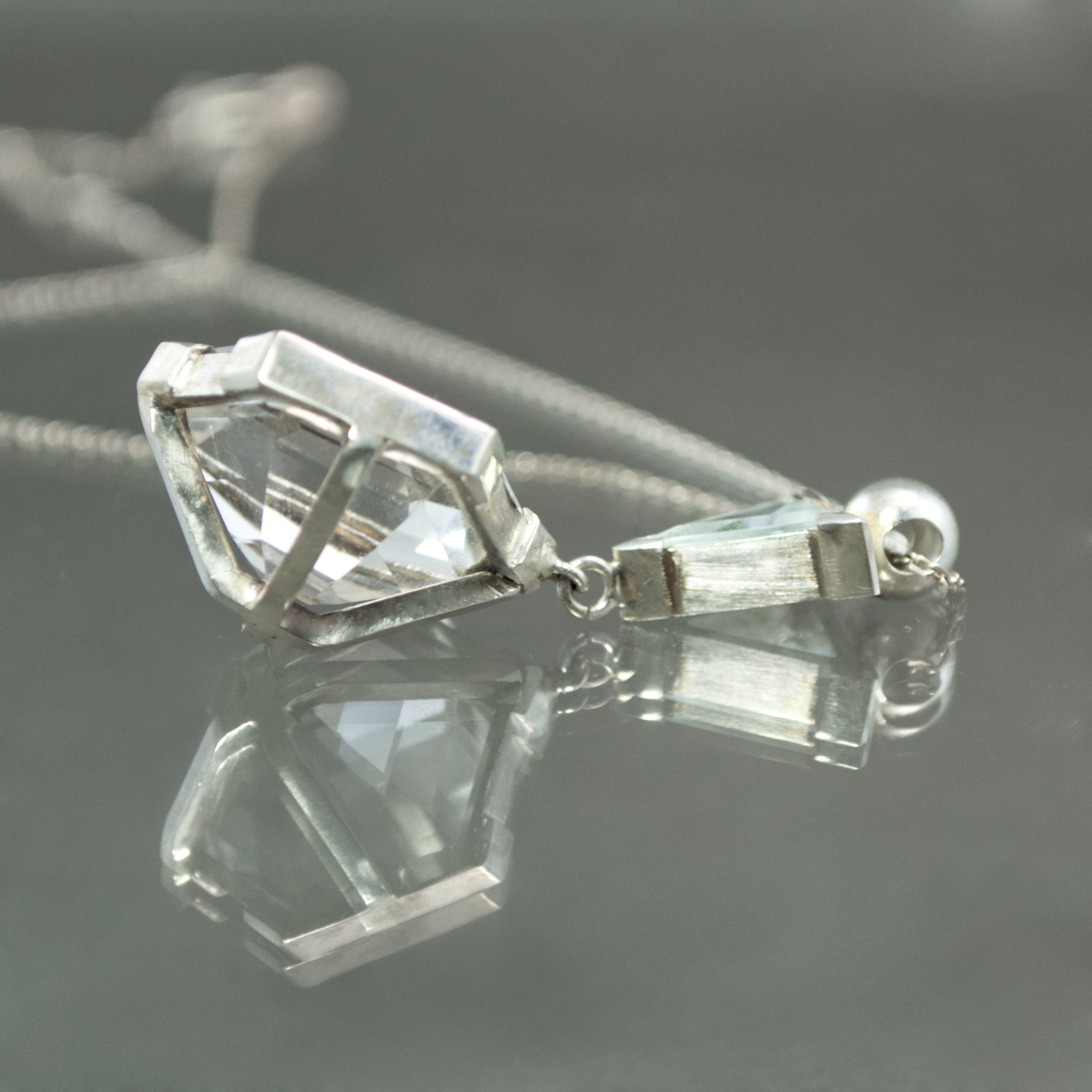 Aquamarine and Rock Crystal Pendant