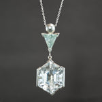 Aquamarine and Rock Crystal Pendant
