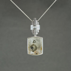 Pyrite in Quartz Sconce Statement Necklace