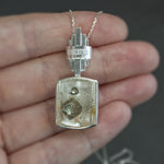 Pyrite in Quartz Sconce Statement Necklace