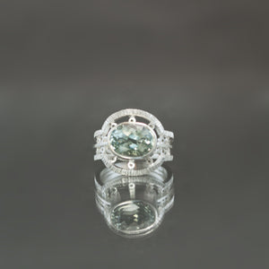 Green Topaz Ring in Sterling Silver - Size 7