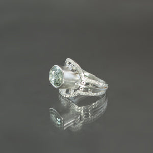 Green Topaz Ring in Sterling Silver - Size 7