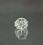 Green Topaz Ring in Sterling Silver - Size 7