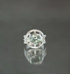 Green Topaz Ring in Sterling Silver - Size 7