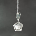 Aquamarine and Quartz Pendant in Sterling Silver