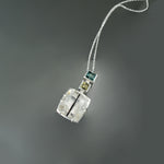 Tourmalinated Quartz and Tourmaline Pendant in Sterling Silver