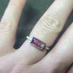 Bi Color Tourmaline Coined Ring - Size 6.5