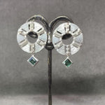Green Tourmaline Culet Cirque Earrings in Sterling Silver