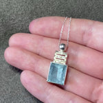 Aquamarine Culet Screen Pendant in Sterling Silver