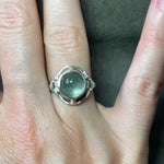 Aquamarine High Dome Culet Ring in Sterling Silver - Size 7
