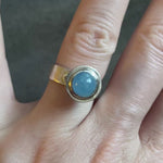 Petite Fob Ring with Aquamarine - Size 7.5