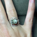 Green Topaz Ring in Sterling Silver - Size 7