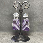 Chevron Amethyst Deco Earrings