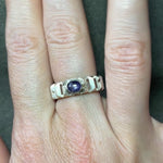 Indigo Star Sapphire Culet Screen Ring in Sterling SIlver - Size 7.75