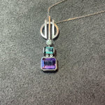 Amethyst and Tourmaline Linear Necklace