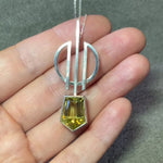 Lemon Quartz Linear Art Deco Necklace