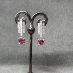 Pink Tourmaline Coined Earrings